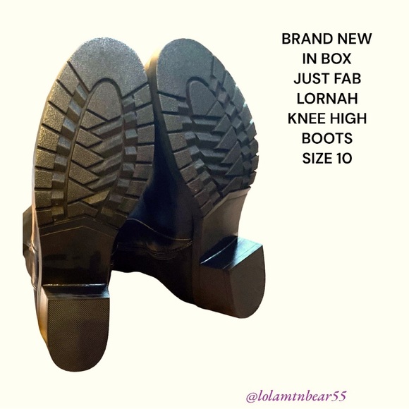 BRAND NEW JUST FAB KNEE HIGH BLK BOOTS-SOFT SILKY/STRETCH BACK & FLAT HEEL-SZ 10 - Picture 12 of 16